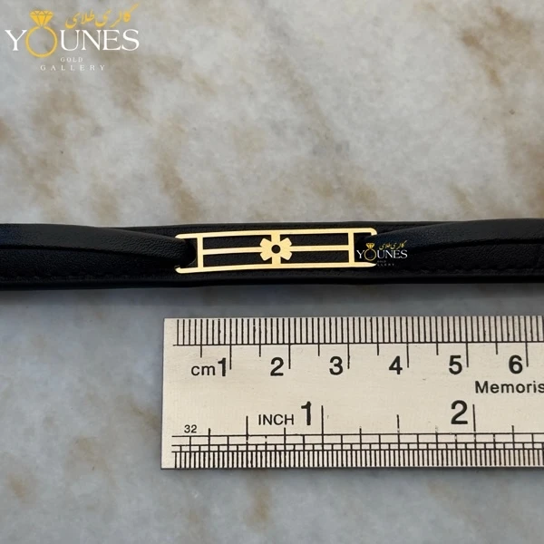 دستبند طلا چرم مردانه L159